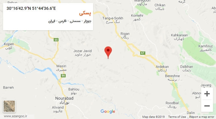 روستای پسکی بر روی نقشه