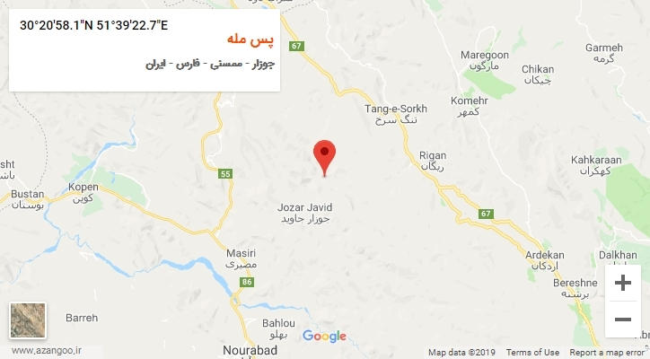 روستای پس مله بر روی نقشه