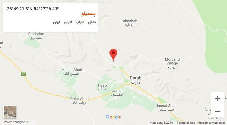 روستای پسمیلو بر روی نقشه