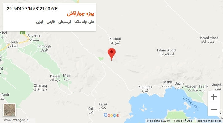 روستای پوزه چهارقاش بر روی نقشه