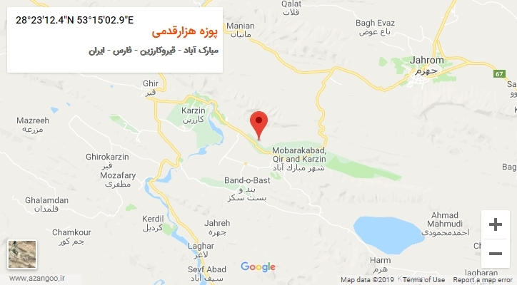 روستای پوزه هزارقدمی بر روی نقشه