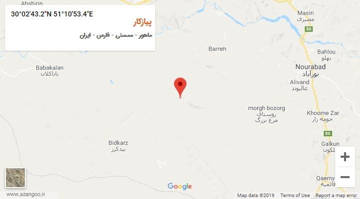 روستای پیازکار بر روی نقشه