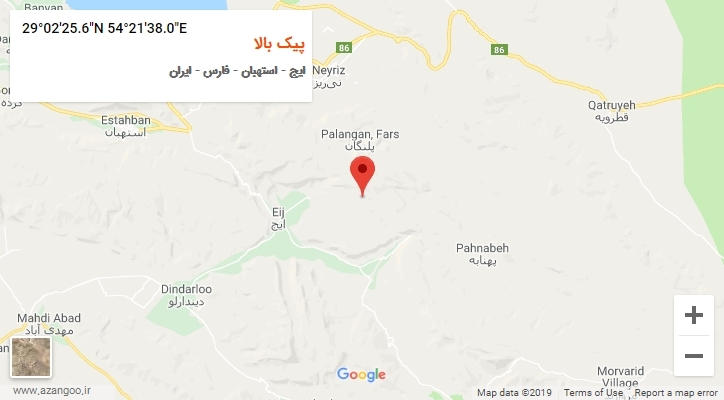 روستای پیک بالا بر روی نقشه