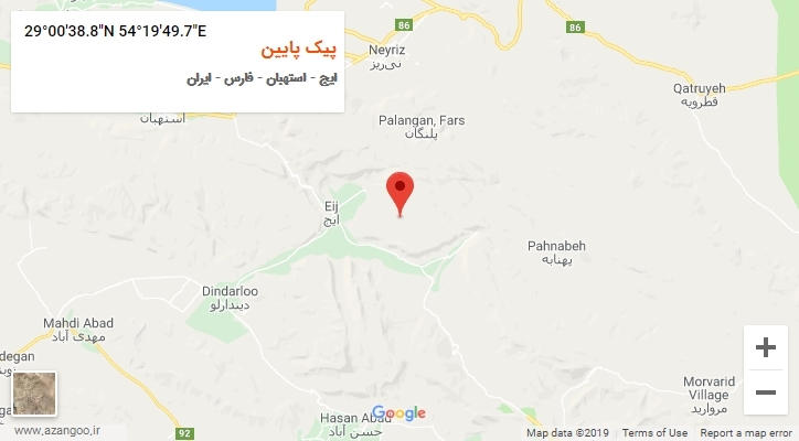 روستای پیک پایین بر روی نقشه