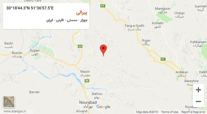 روستای پیرالی بر روی نقشه