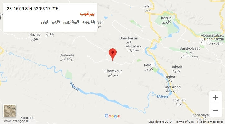 روستای پیرغیب بر روی نقشه