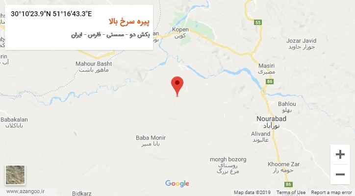 روستای پیره سرخ بالا بر روی نقشه