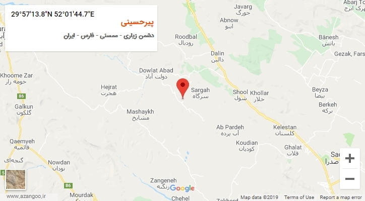 روستای پیرحسینی بر روی نقشه