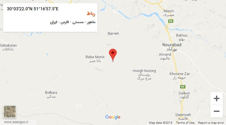 روستای رباط بر روی نقشه