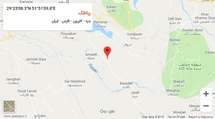 روستای رباطک بر روی نقشه