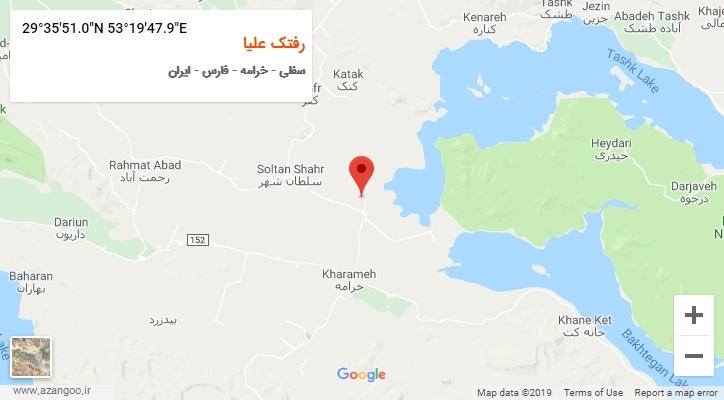 روستای رفتک علیا بر روی نقشه