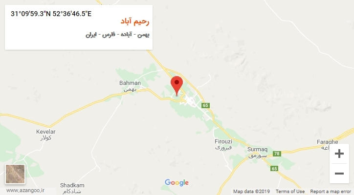 روستای رحیم آباد بر روی نقشه