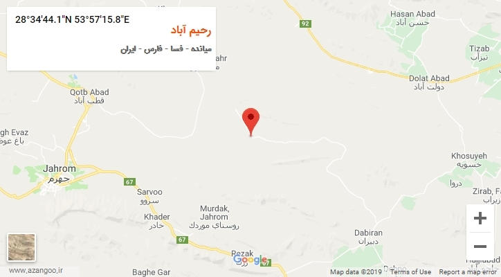 روستای رحیم آباد بر روی نقشه