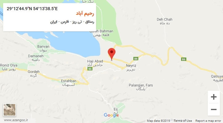 روستای رحیم آباد بر روی نقشه