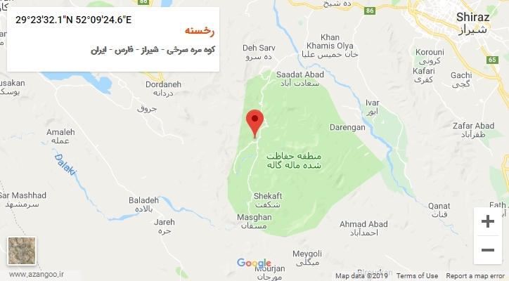 روستای رخسنه بر روی نقشه