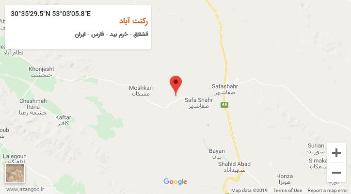 روستای رکنت آباد بر روی نقشه