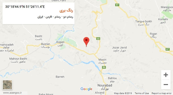 روستای رنگ بری بر روی نقشه