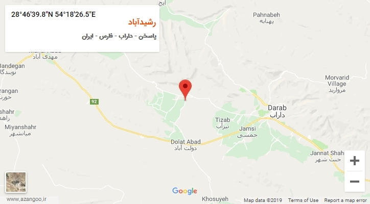 روستای رشیدآباد بر روی نقشه