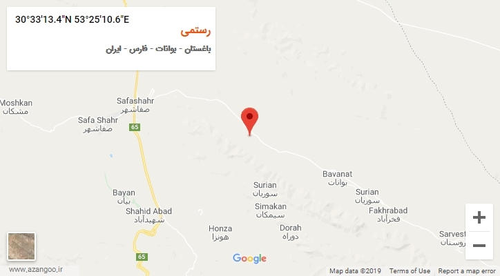 روستای رستمی بر روی نقشه