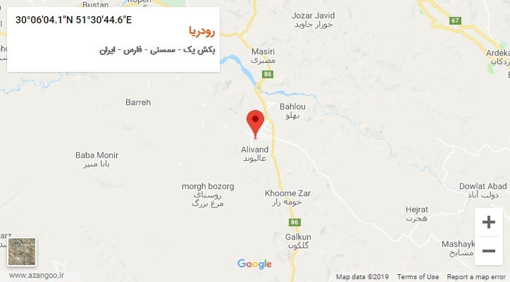 روستای رودریا بر روی نقشه