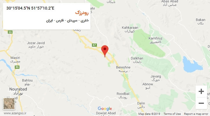 روستای رودرزک بر روی نقشه