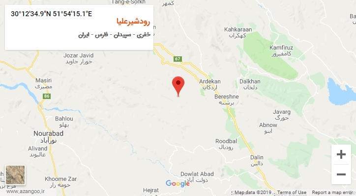 روستای رودشیرعلیا بر روی نقشه