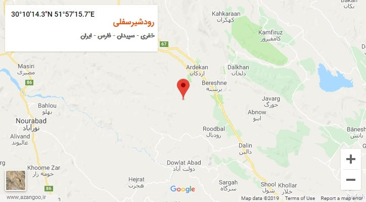 روستای رودشیرسفلی بر روی نقشه