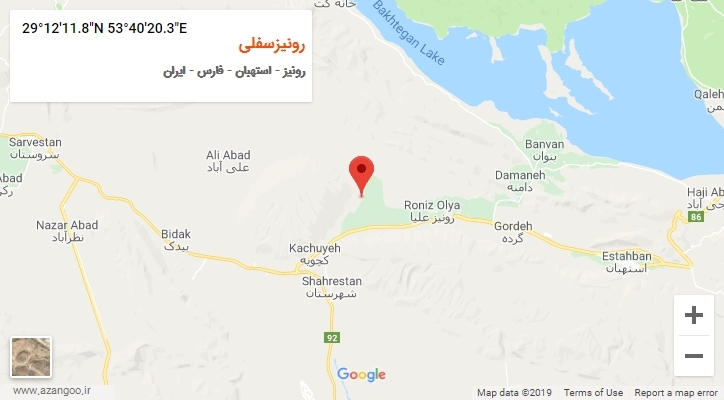روستای رونیزسفلی بر روی نقشه