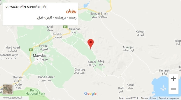 روستای روزیان بر روی نقشه