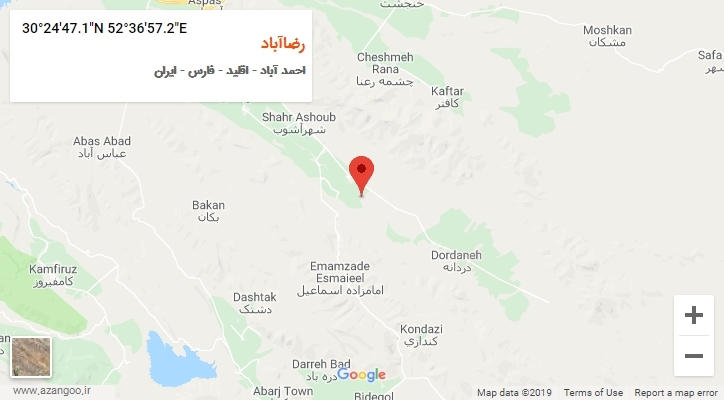 روستای رضاآباد بر روی نقشه