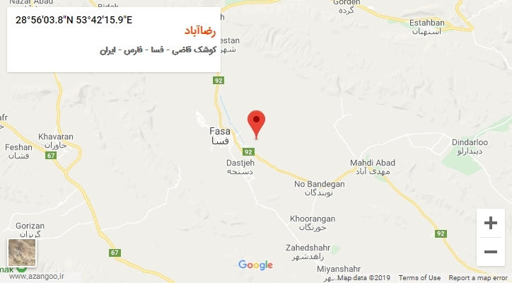 روستای رضاآباد بر روی نقشه