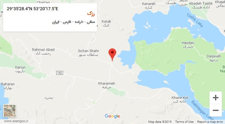 روستای رزک بر روی نقشه