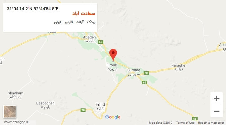 روستای سعادت آباد بر روی نقشه