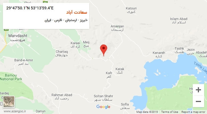 روستای سعادت آباد بر روی نقشه