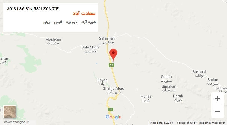 روستای سعادت آباد بر روی نقشه