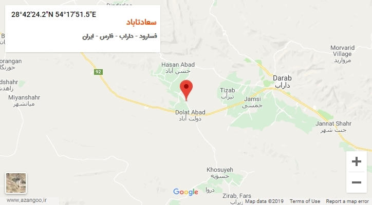 روستای سعادت آباد بر روی نقشه