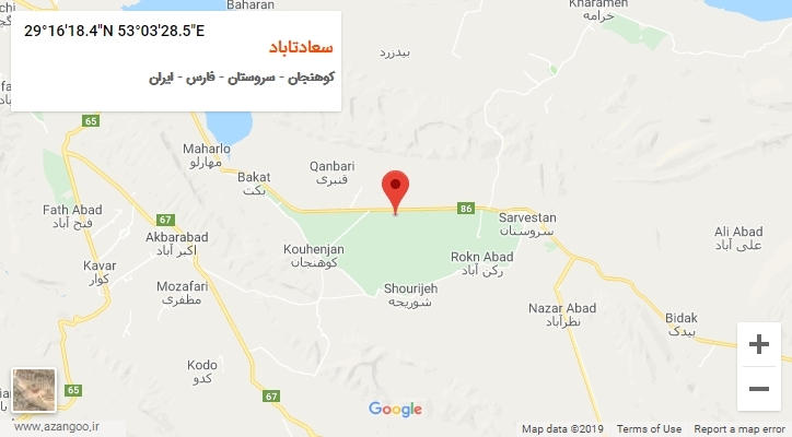 روستای سعادتاباد بر روی نقشه