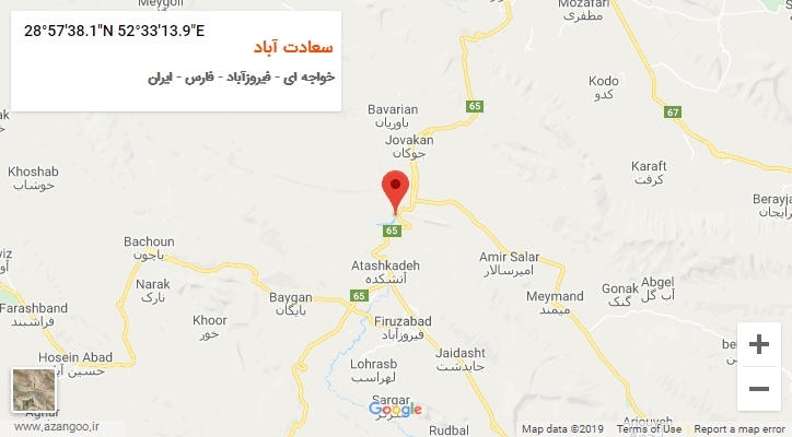روستای سعادت آباد بر روی نقشه