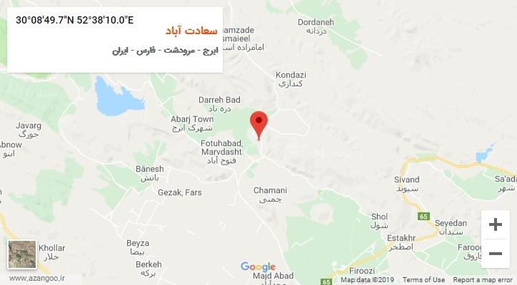 روستای سعادت آباد بر روی نقشه