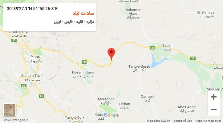روستای سادات آباد بر روی نقشه