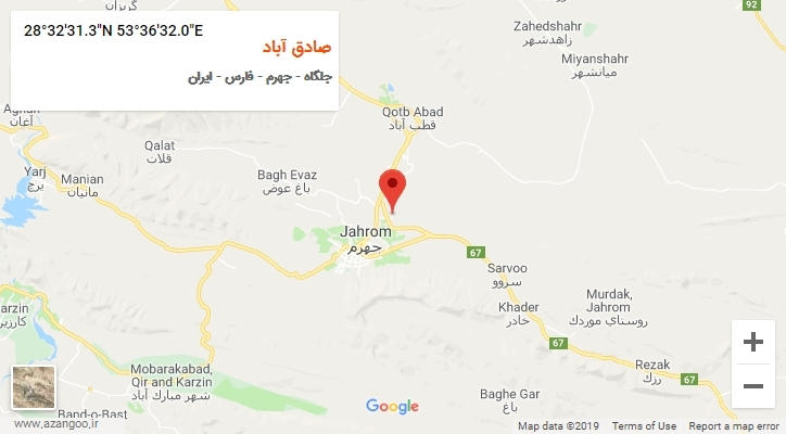 روستای صادق آباد بر روی نقشه