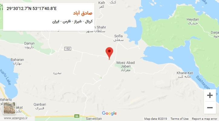 روستای صادق آباد بر روی نقشه