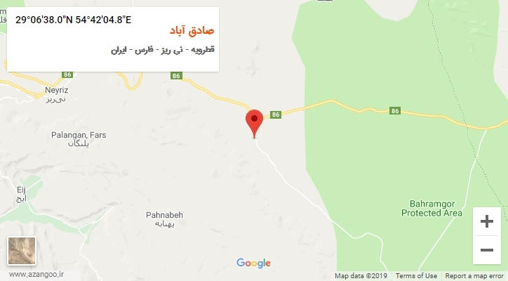 روستای صادق آباد بر روی نقشه