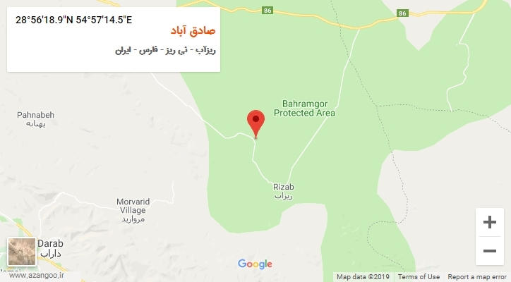 روستای صادق آباد بر روی نقشه