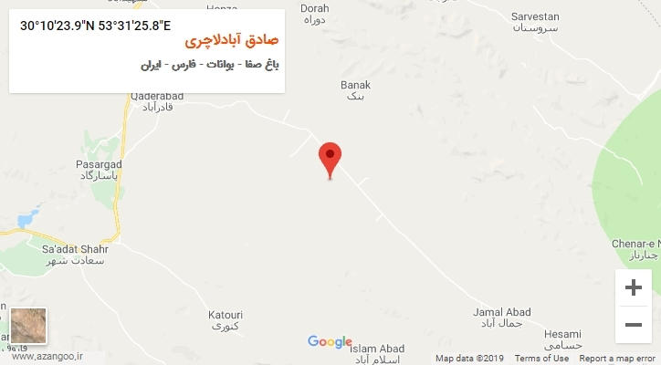 روستای صادق آبادلاچری بر روی نقشه