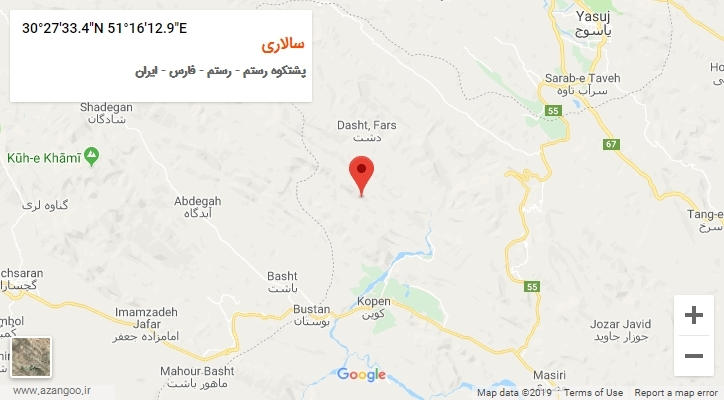 روستای سالاری بر روی نقشه