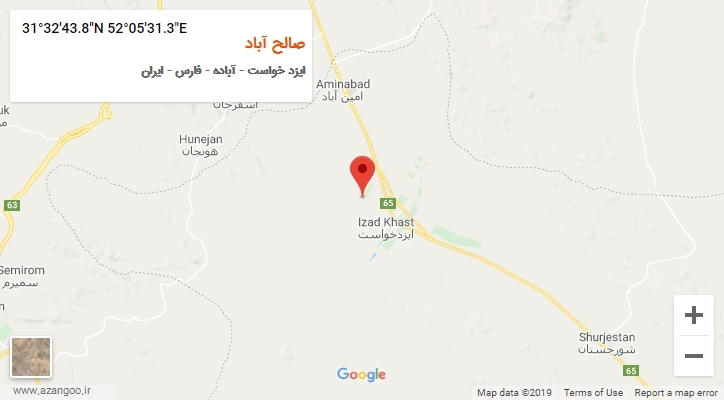روستای صالح آباد بر روی نقشه