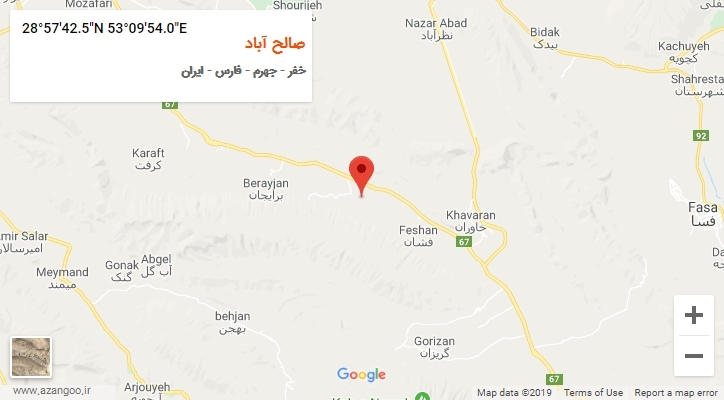 روستای صالح آباد بر روی نقشه
