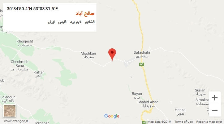 روستای صالح آباد بر روی نقشه