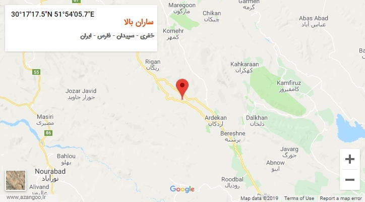 روستای ساران بالا بر روی نقشه